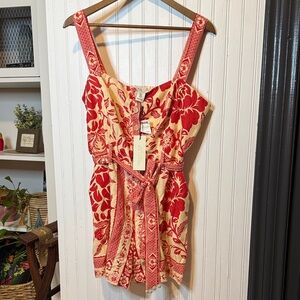 Rachel Zoe Red + Cream Floral Romper NEW with tags from TJMAXX